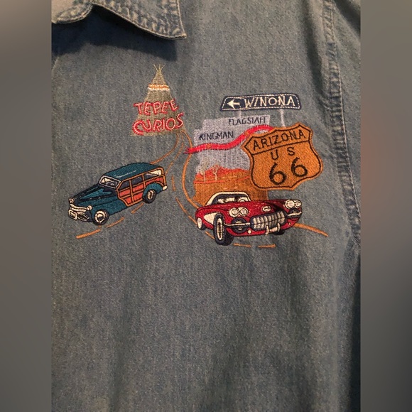 Route 66 Embroidered Denim Shirt Mint Condition - Picture 2 of 7